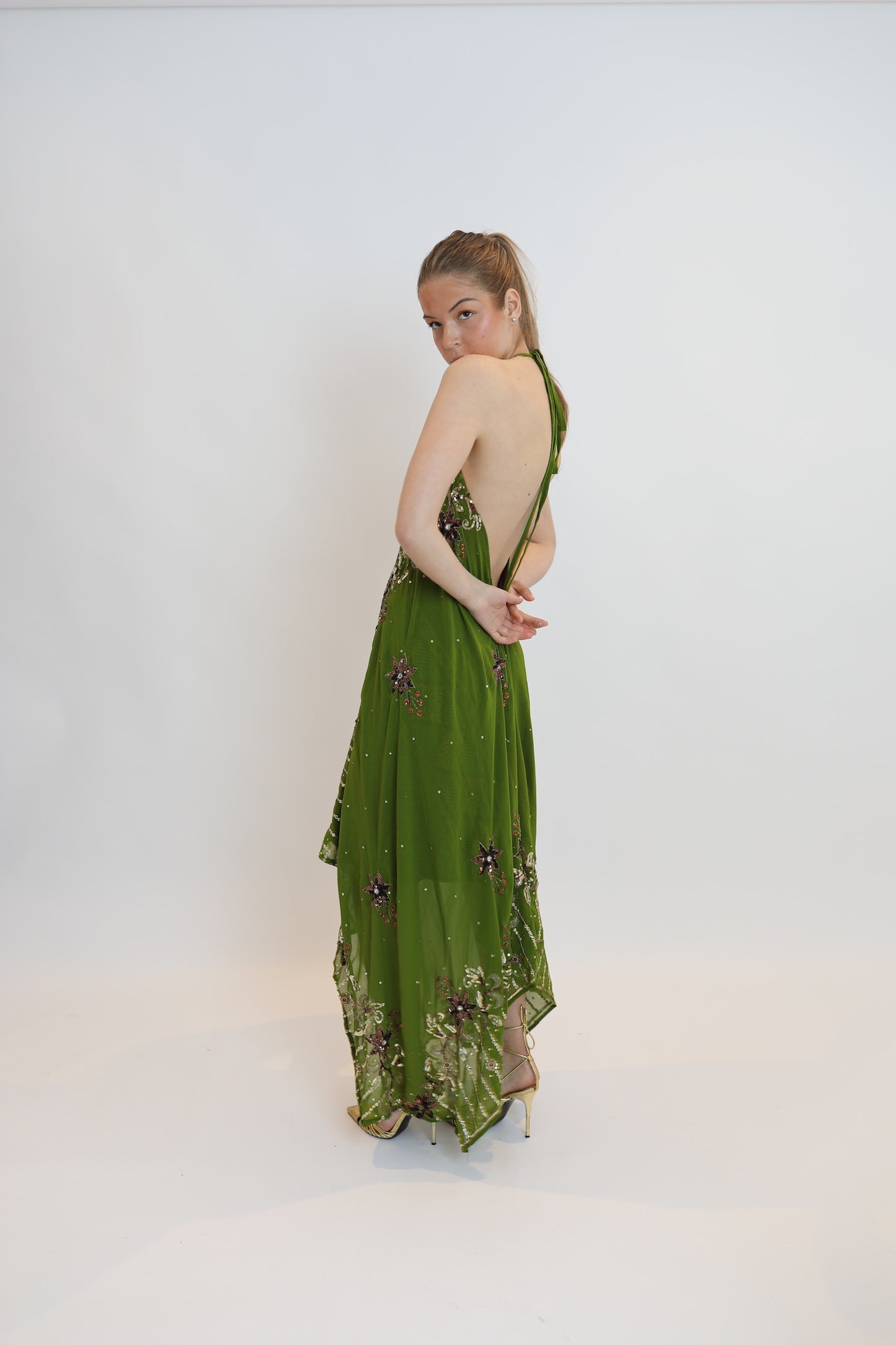 Vestido joya verde 116