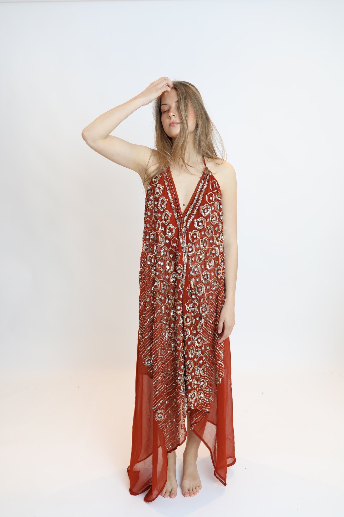 Vestido joya naranja 011