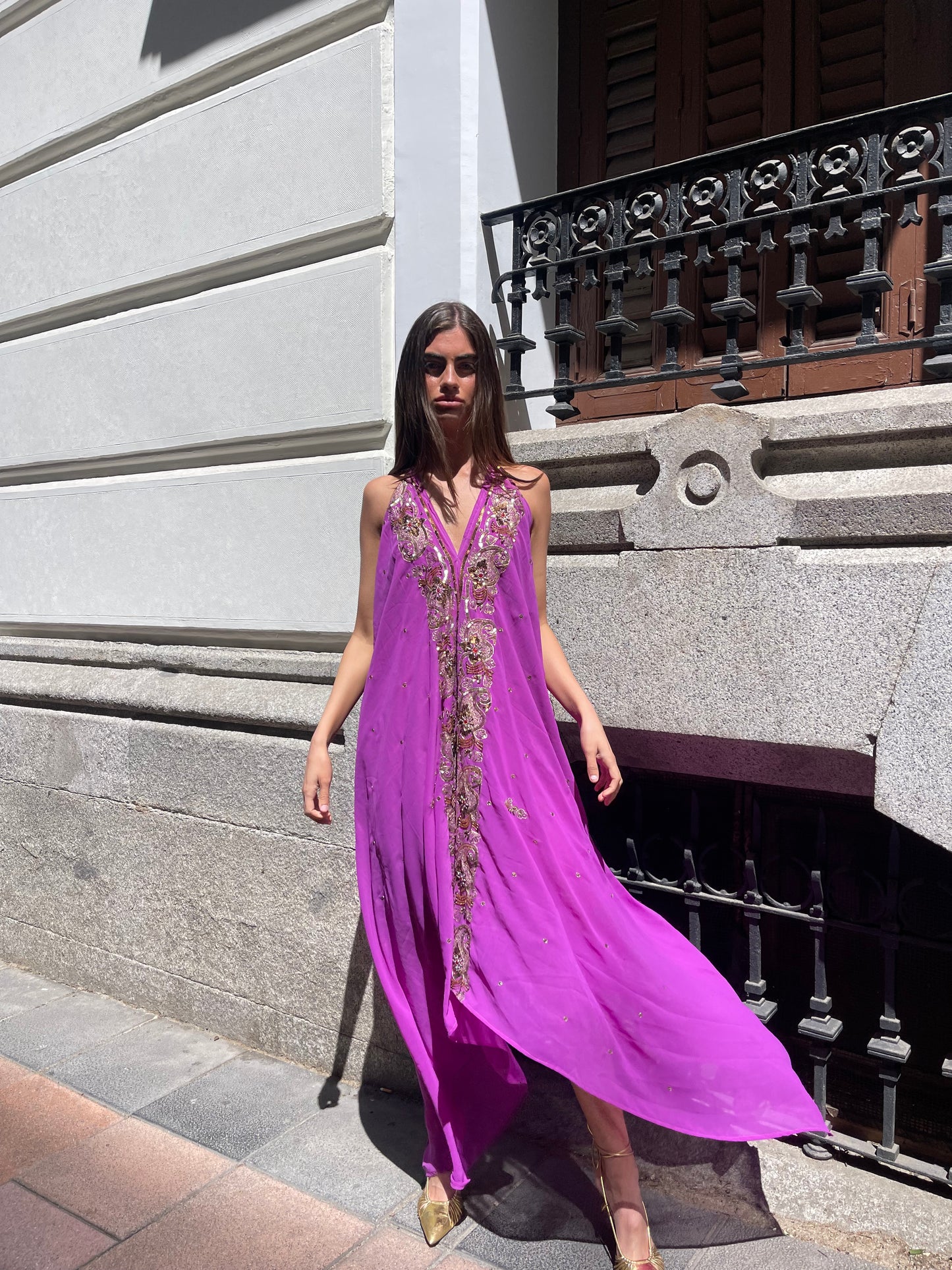 Vestido joya morado