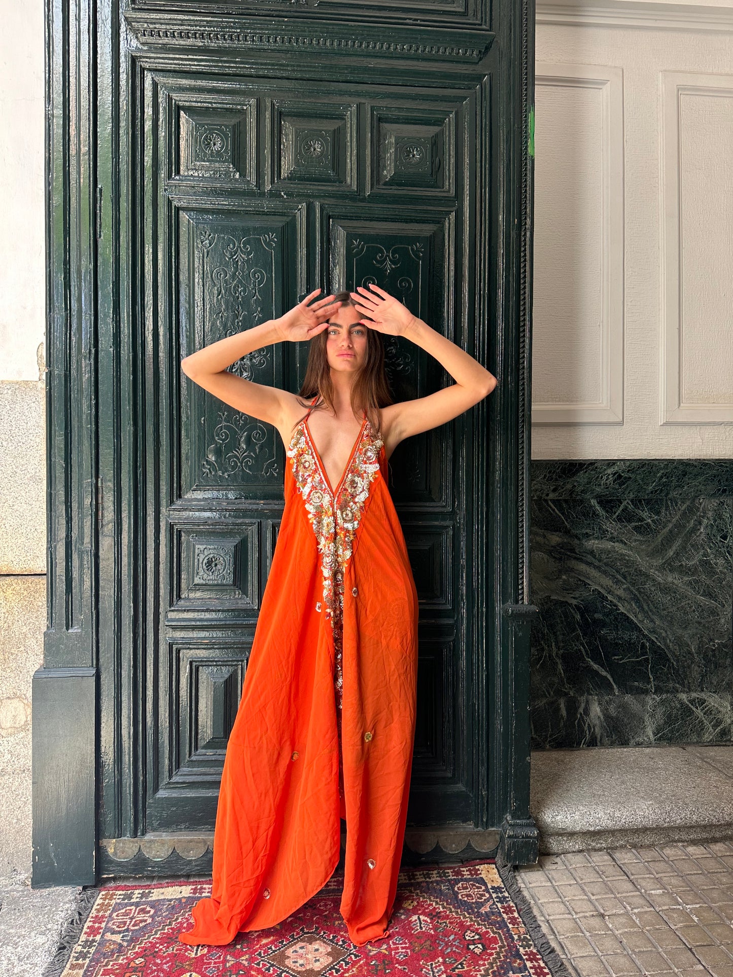 Vestido joya naranja