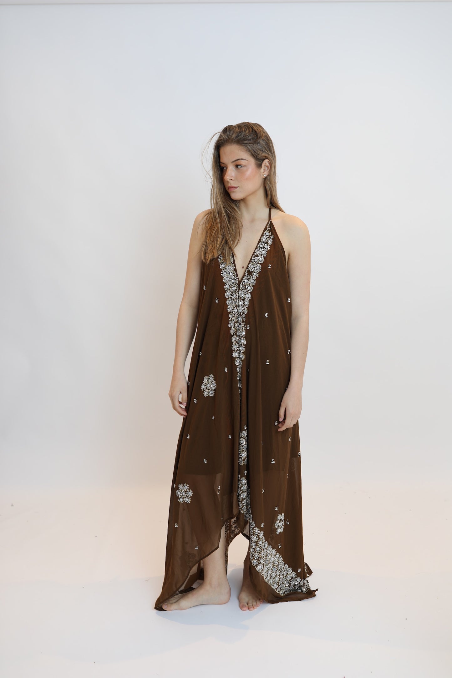 Vestido joya marrón 132