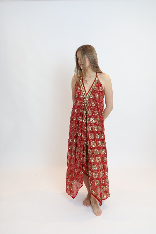 Vestido joya naranja 017