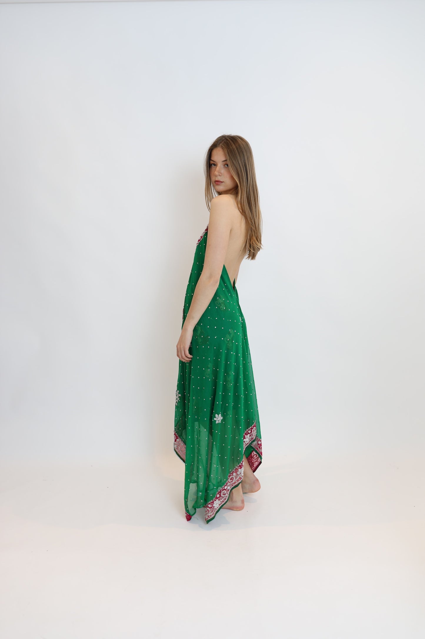 Vestido joya verde 045