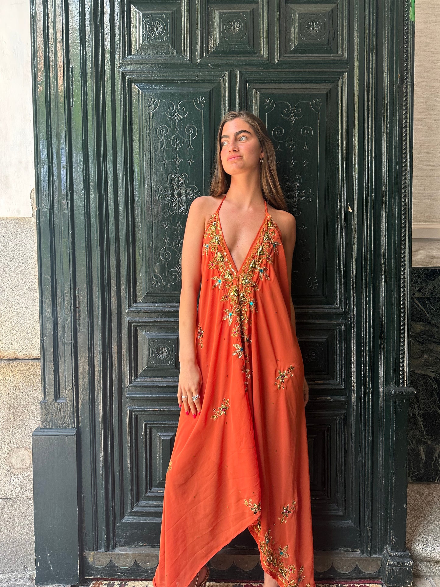 Vestido joya naranja