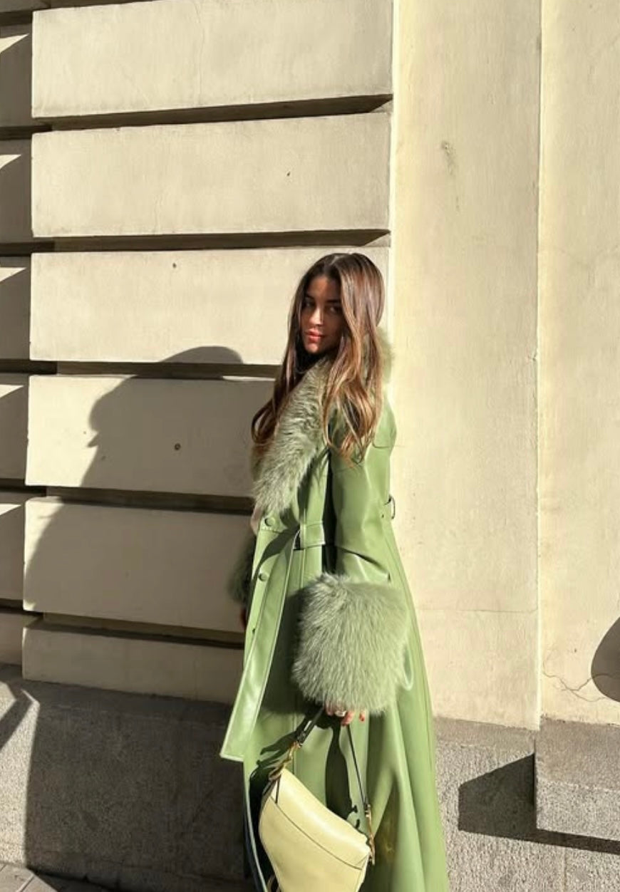 Long green star coat