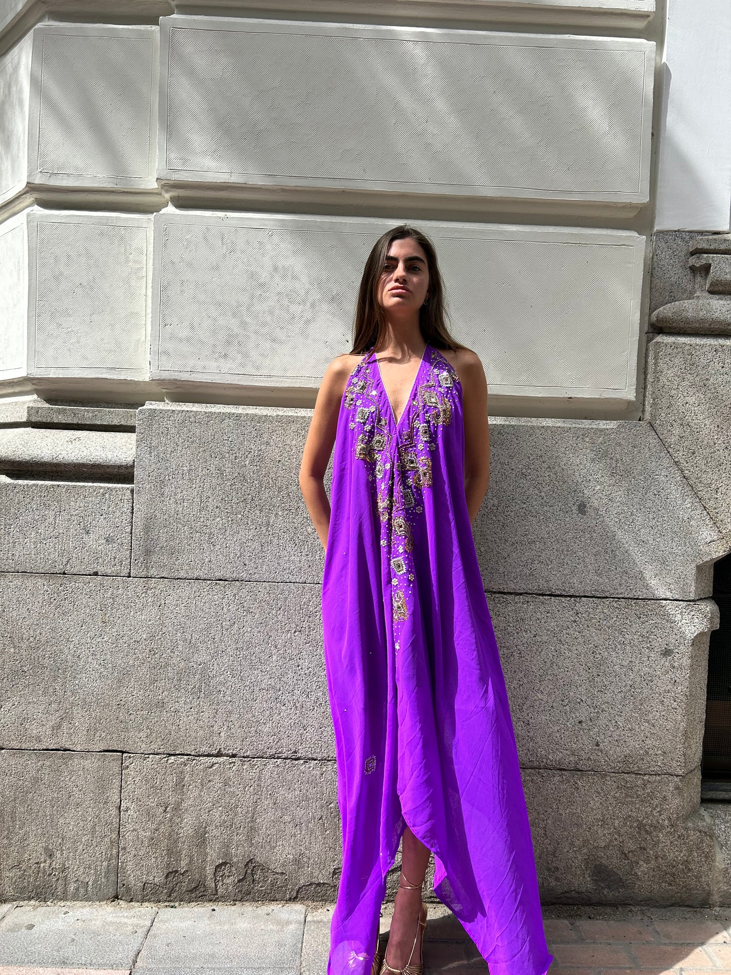 Vestido joya morado