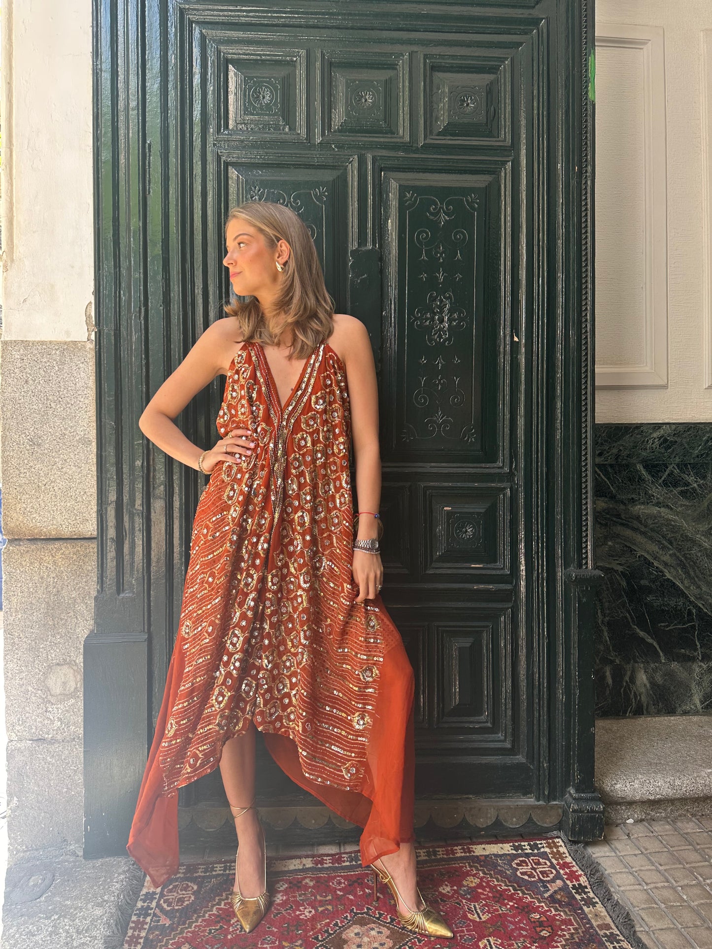 Vestido joya naranja