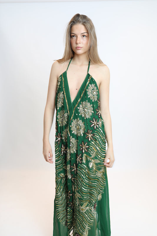 Vestido joya verde 247