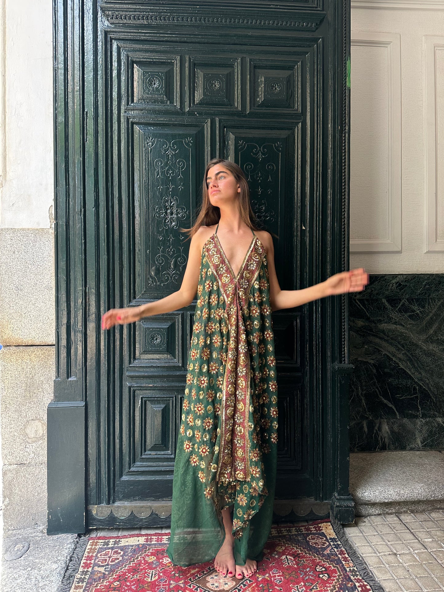 Vestido joya verde