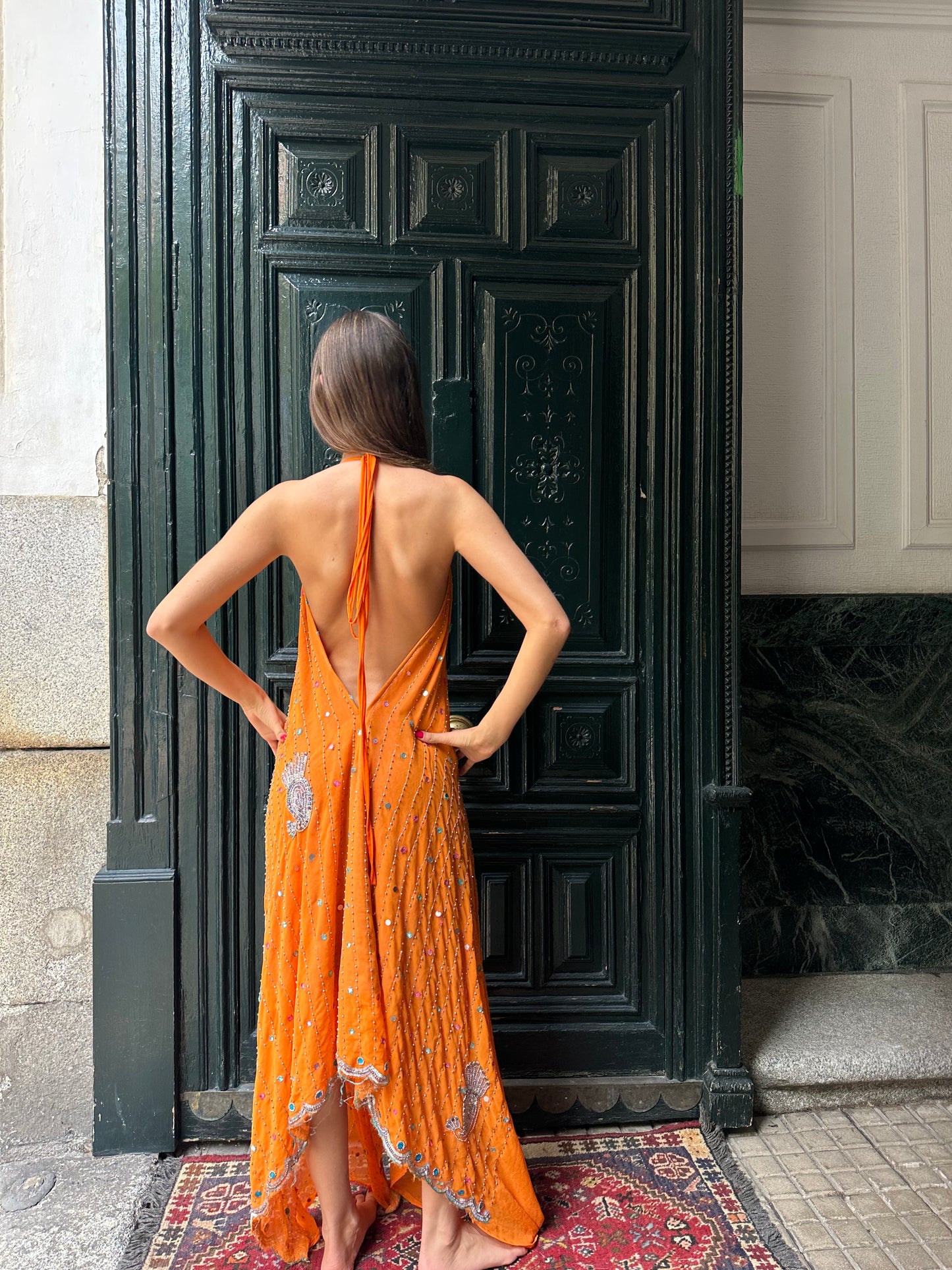 Vestido amanecer naranja