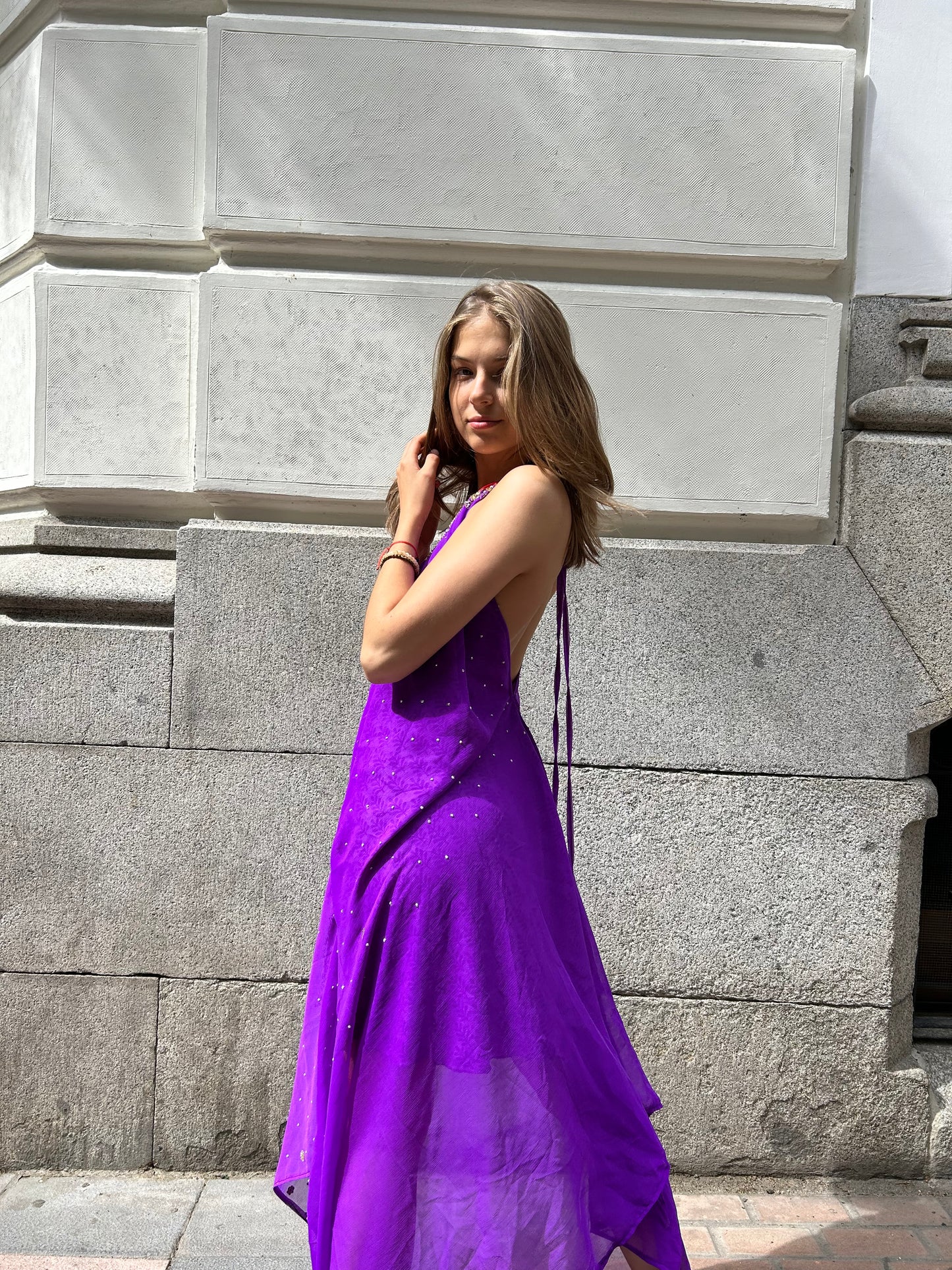 Vestido joya morado