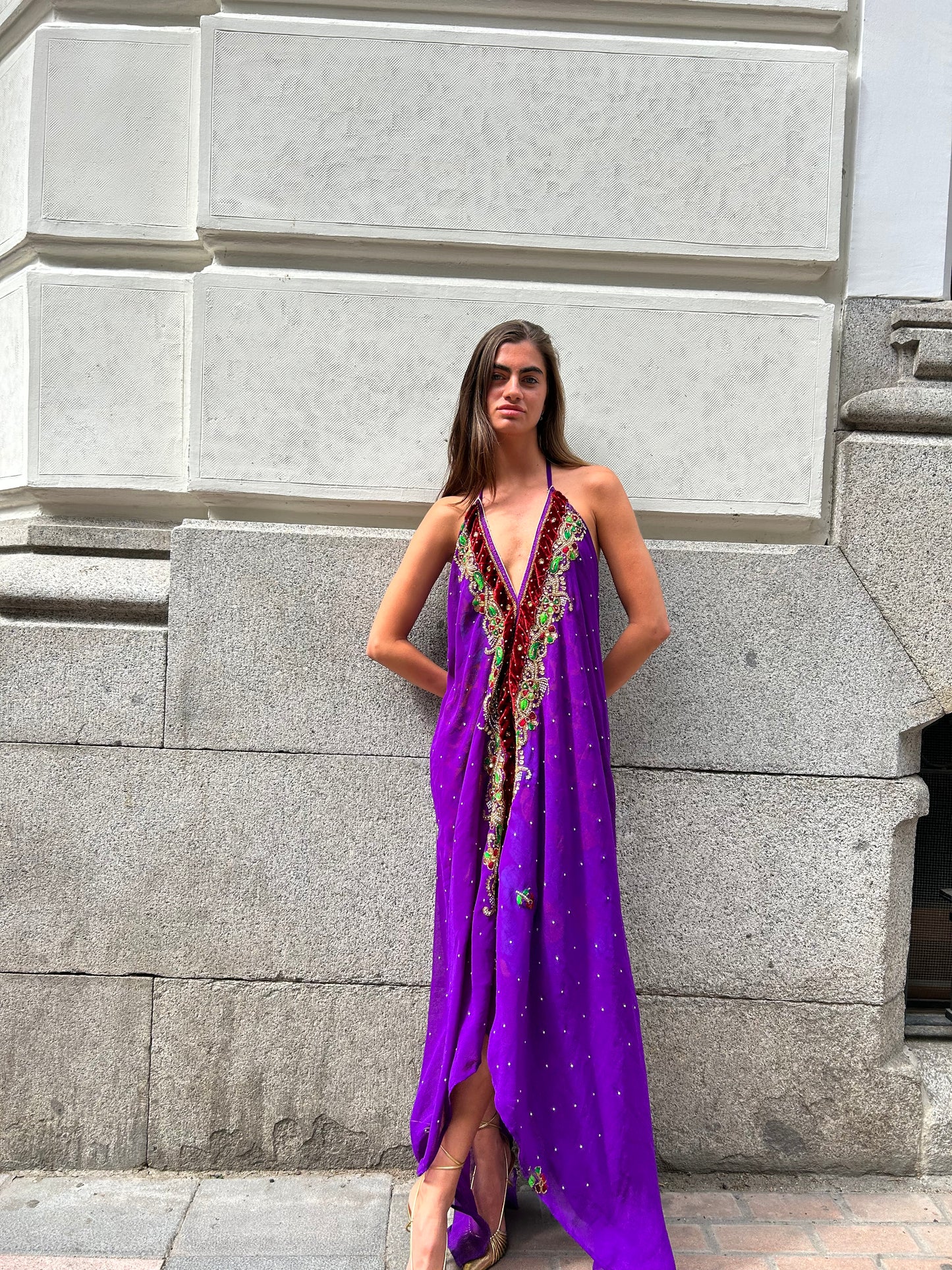 Vestido joya morado