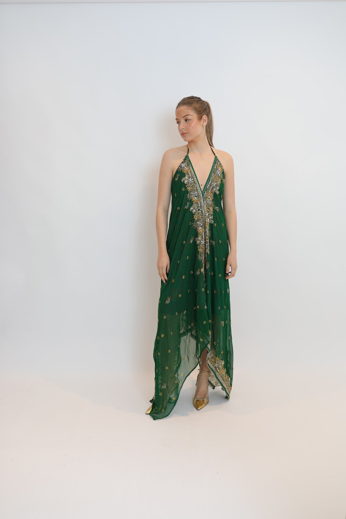 Vestido joya verde 108