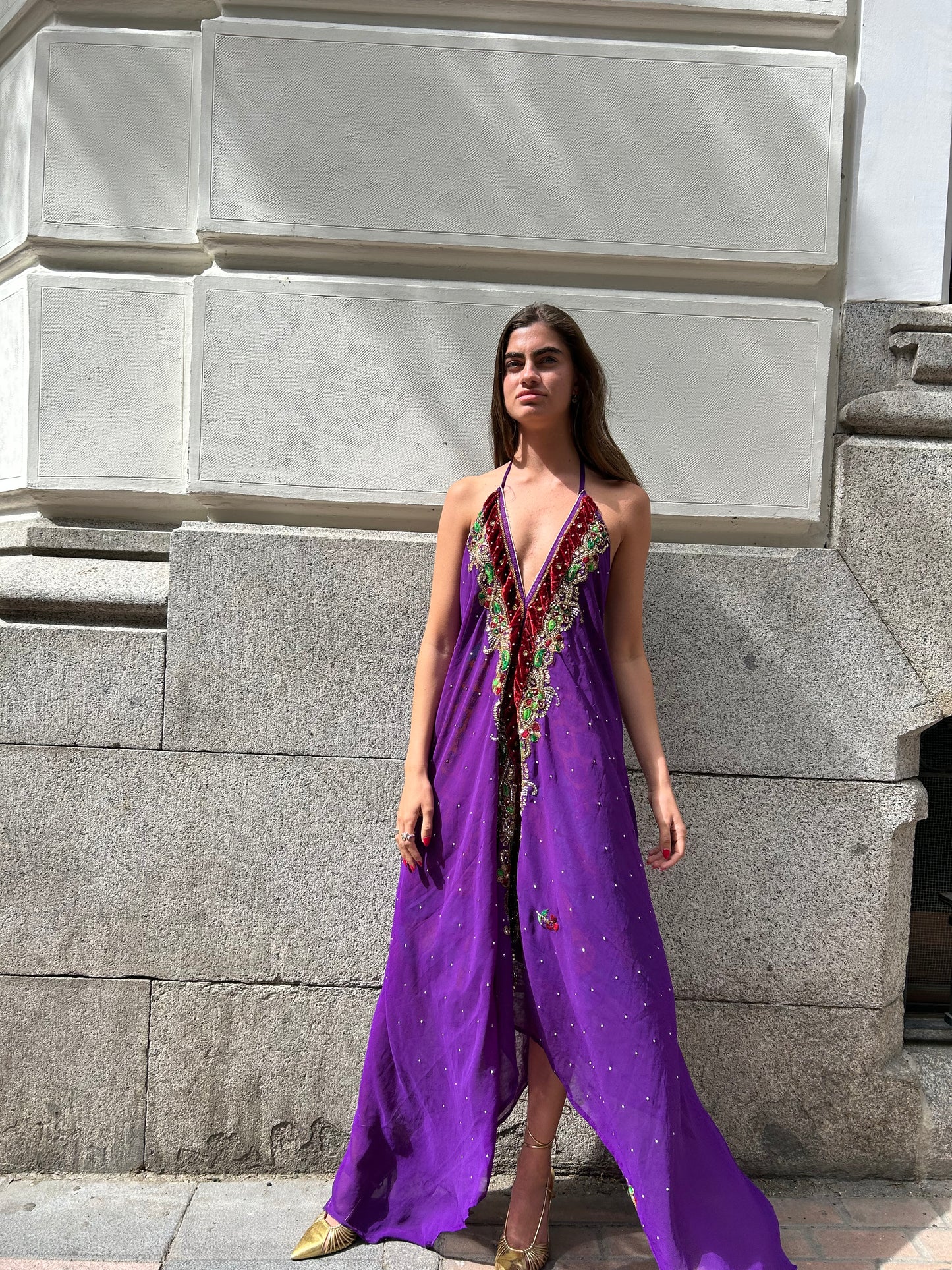 Vestido joya morado