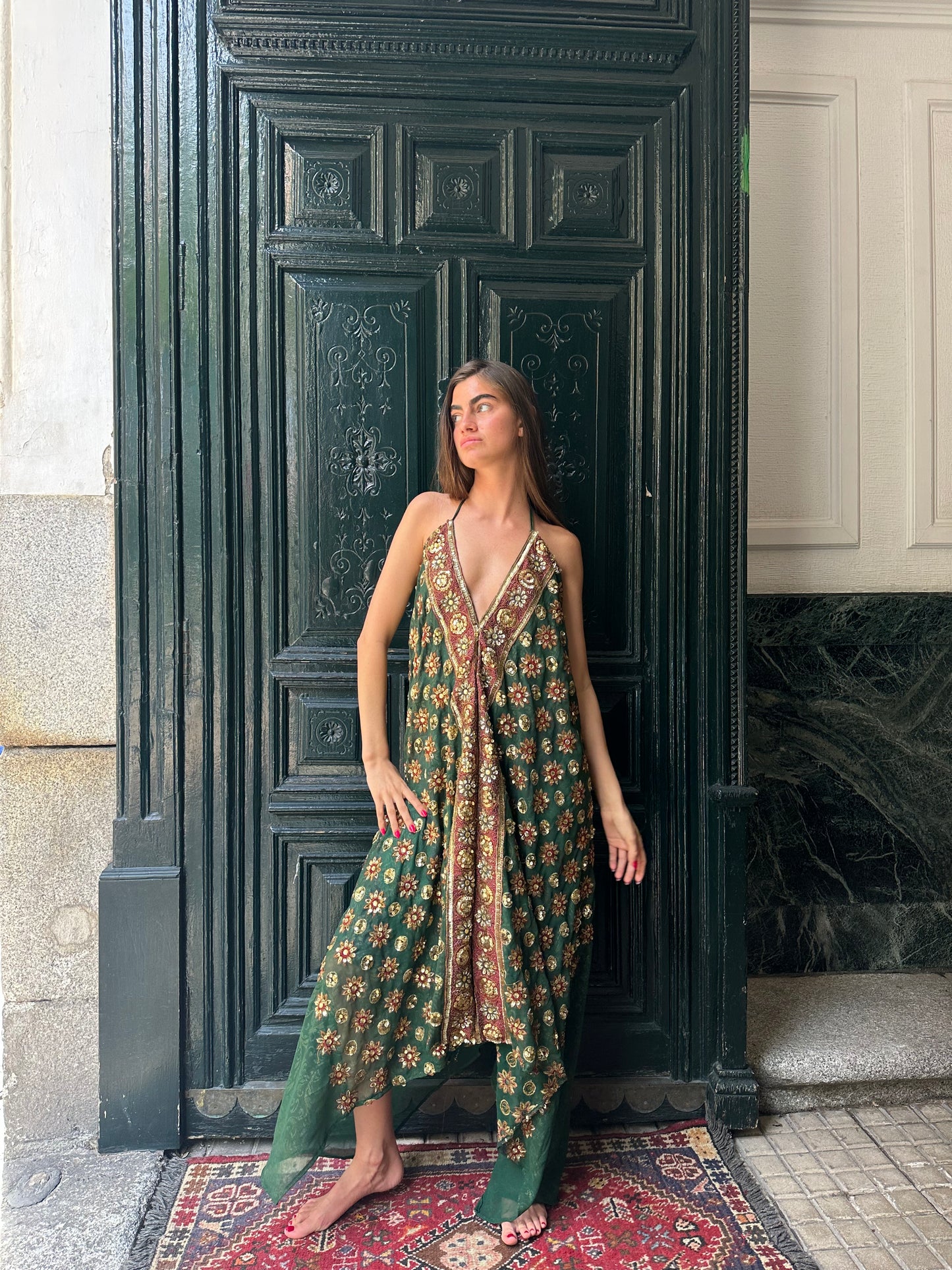 Vestido joya verde