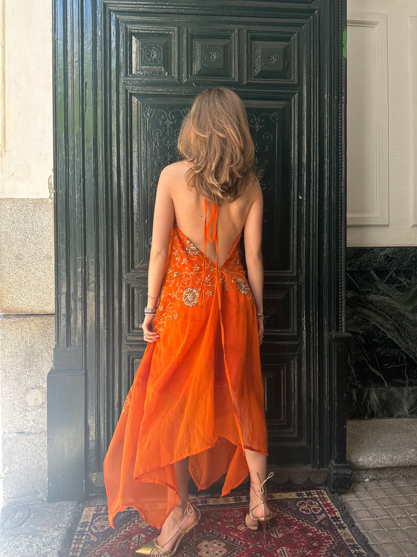 Vestido joya naranja