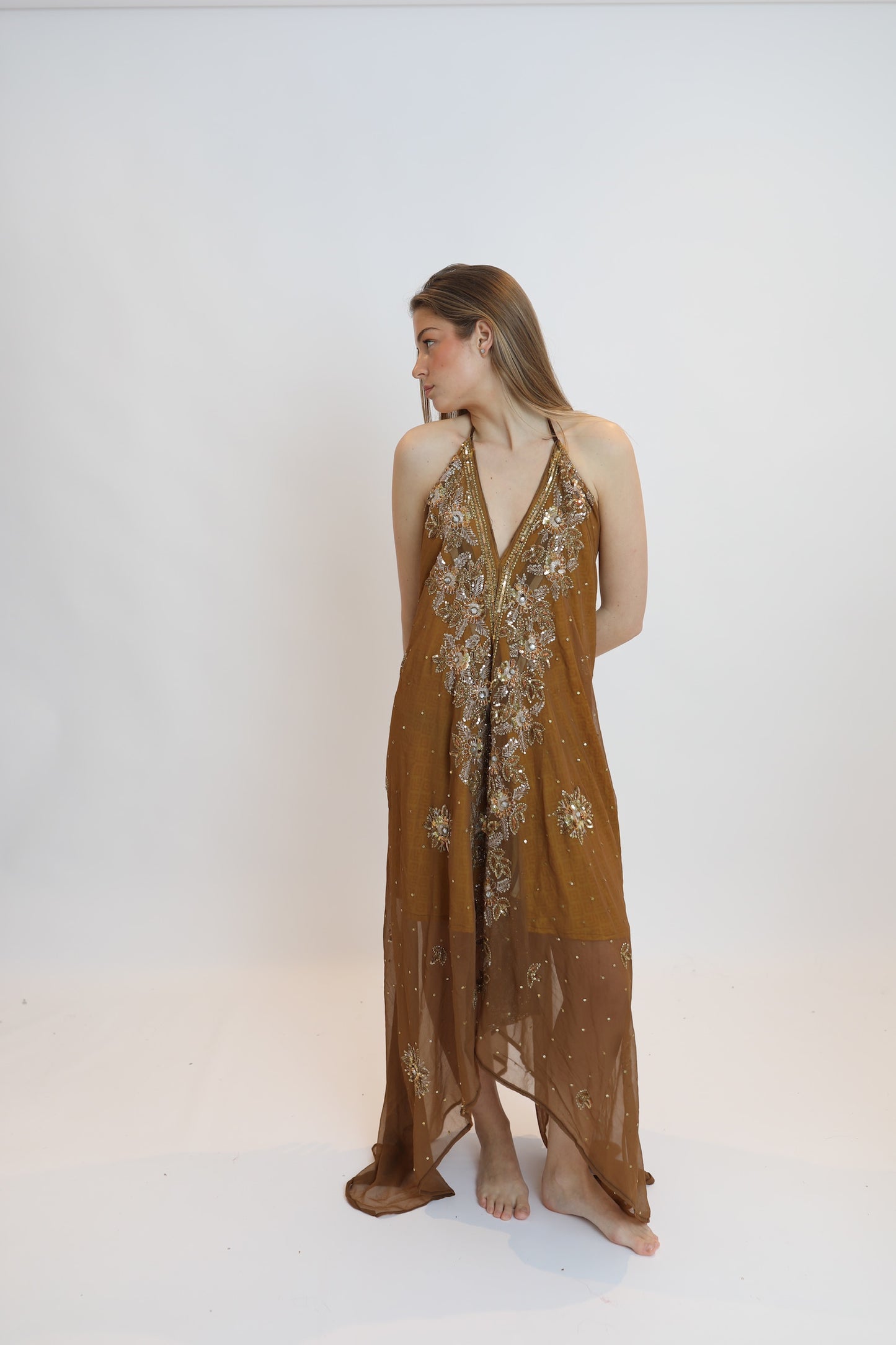 Vestido joya marrón 135