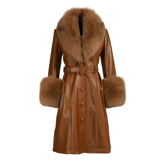 Abrigo estrella de piel (marrón)