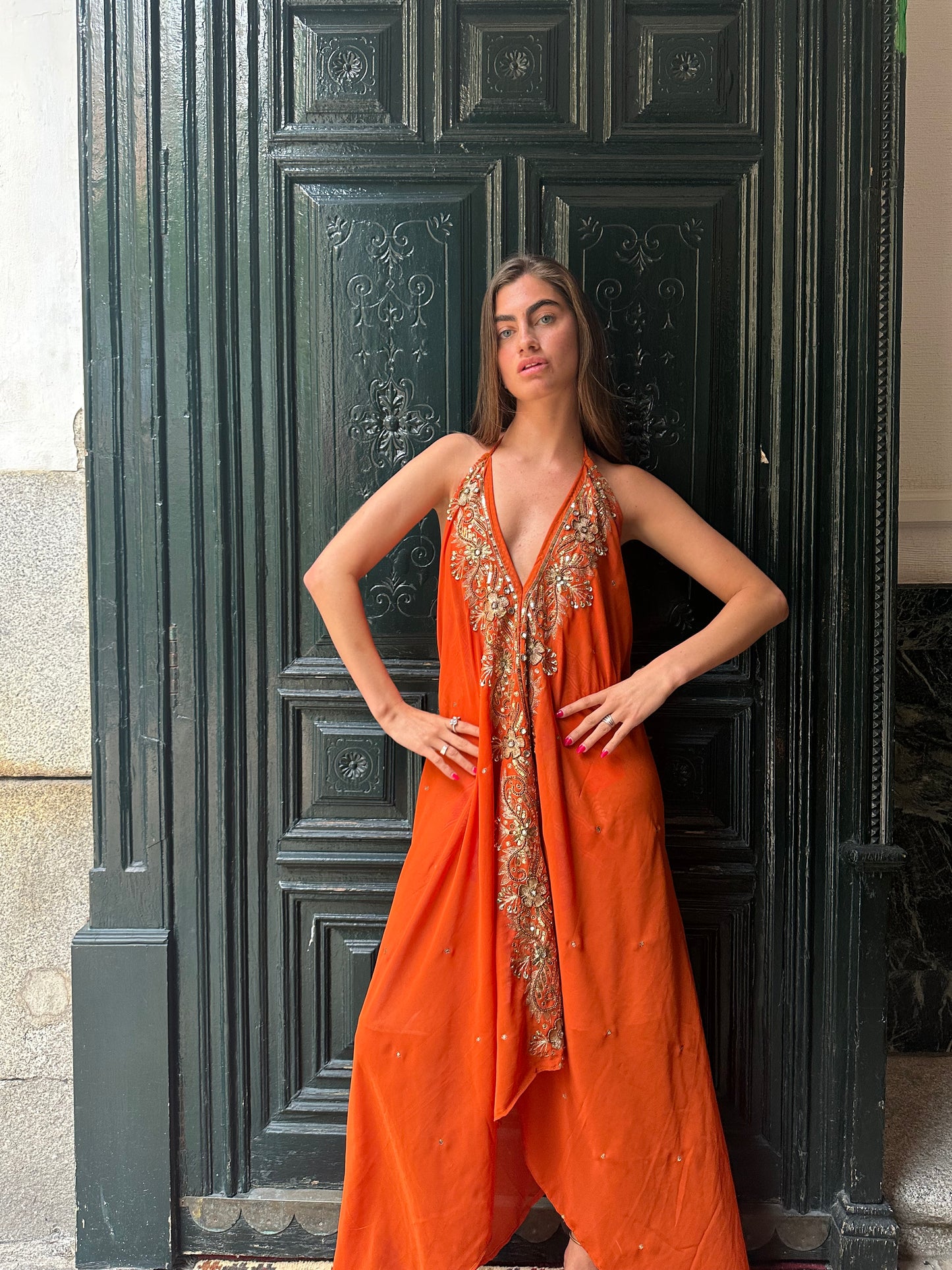 Vestido joya naranja