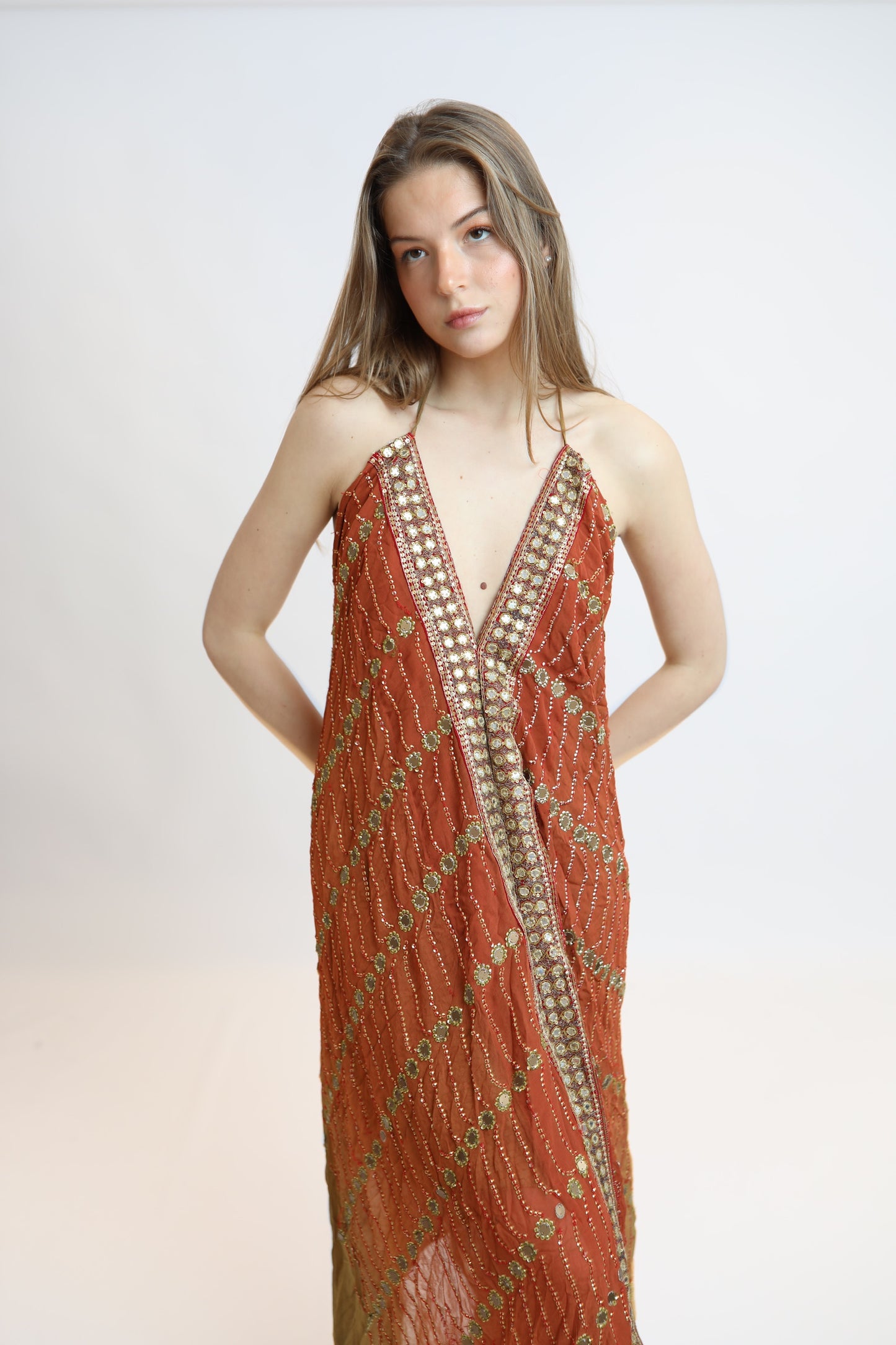 Vestido joya naranja 157