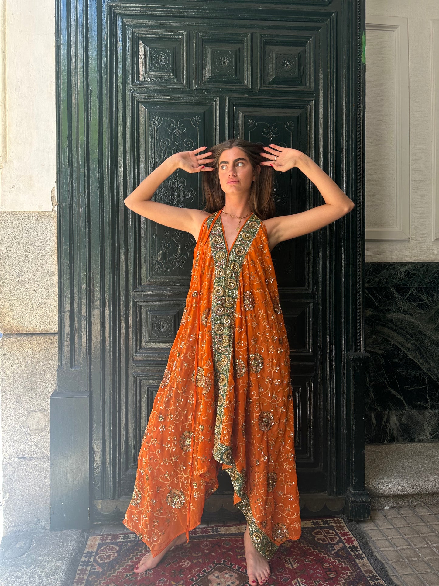 Vestido joya naranja