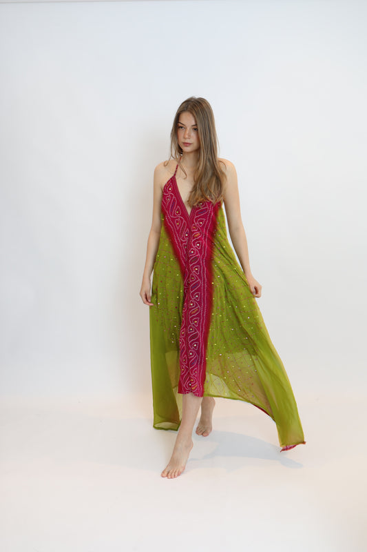 Vestido joya verde 051