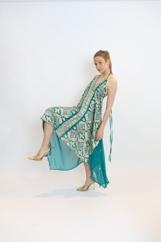 Vestido joya turquesa 063