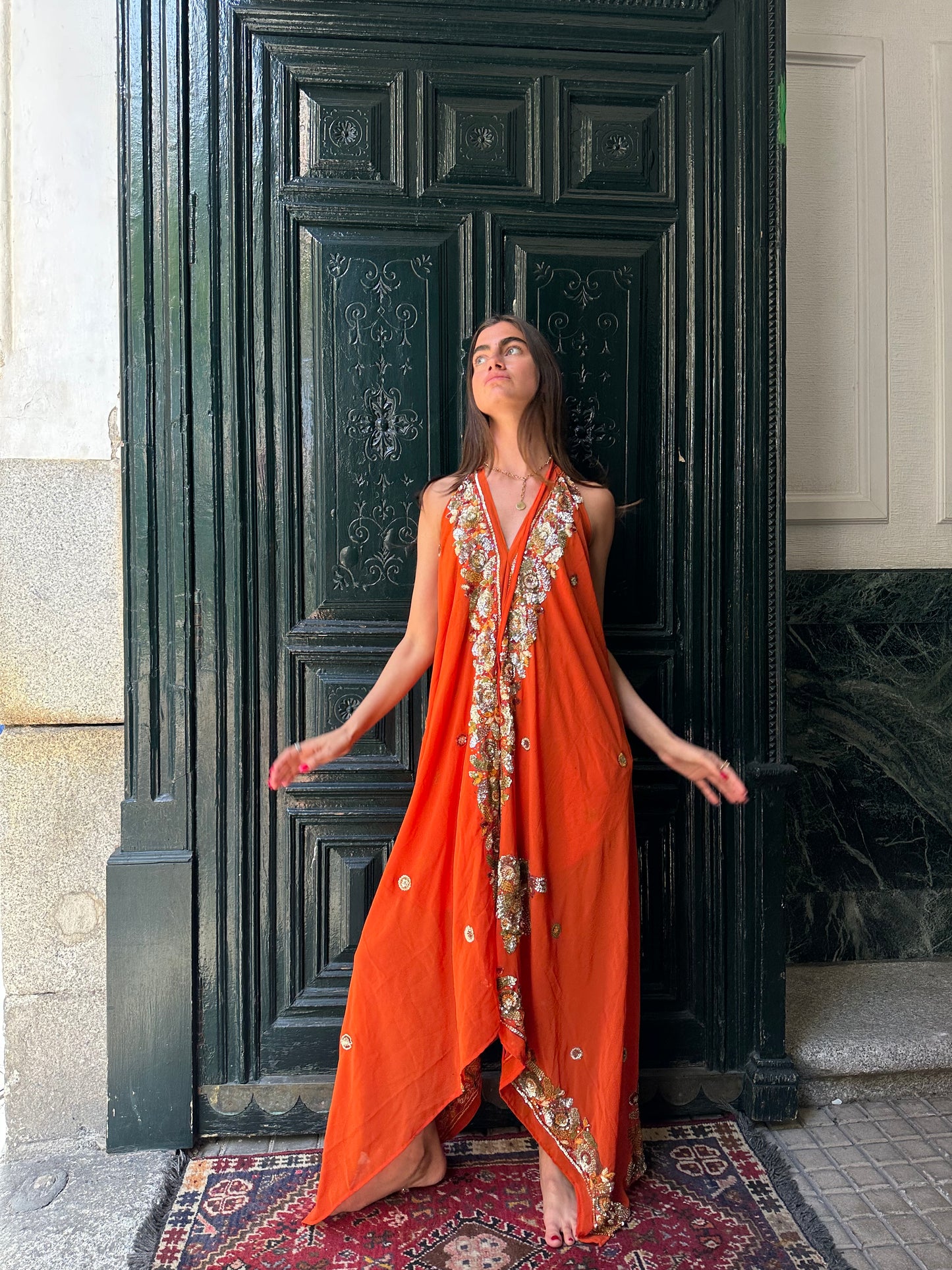 Vestido joya naranja