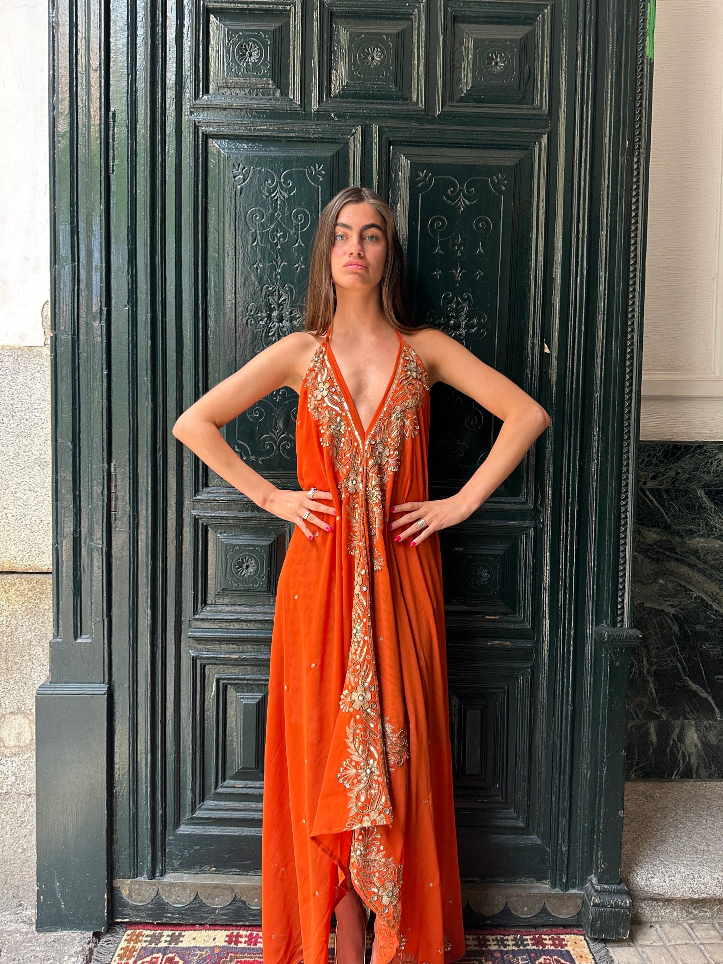 Vestido joya naranja