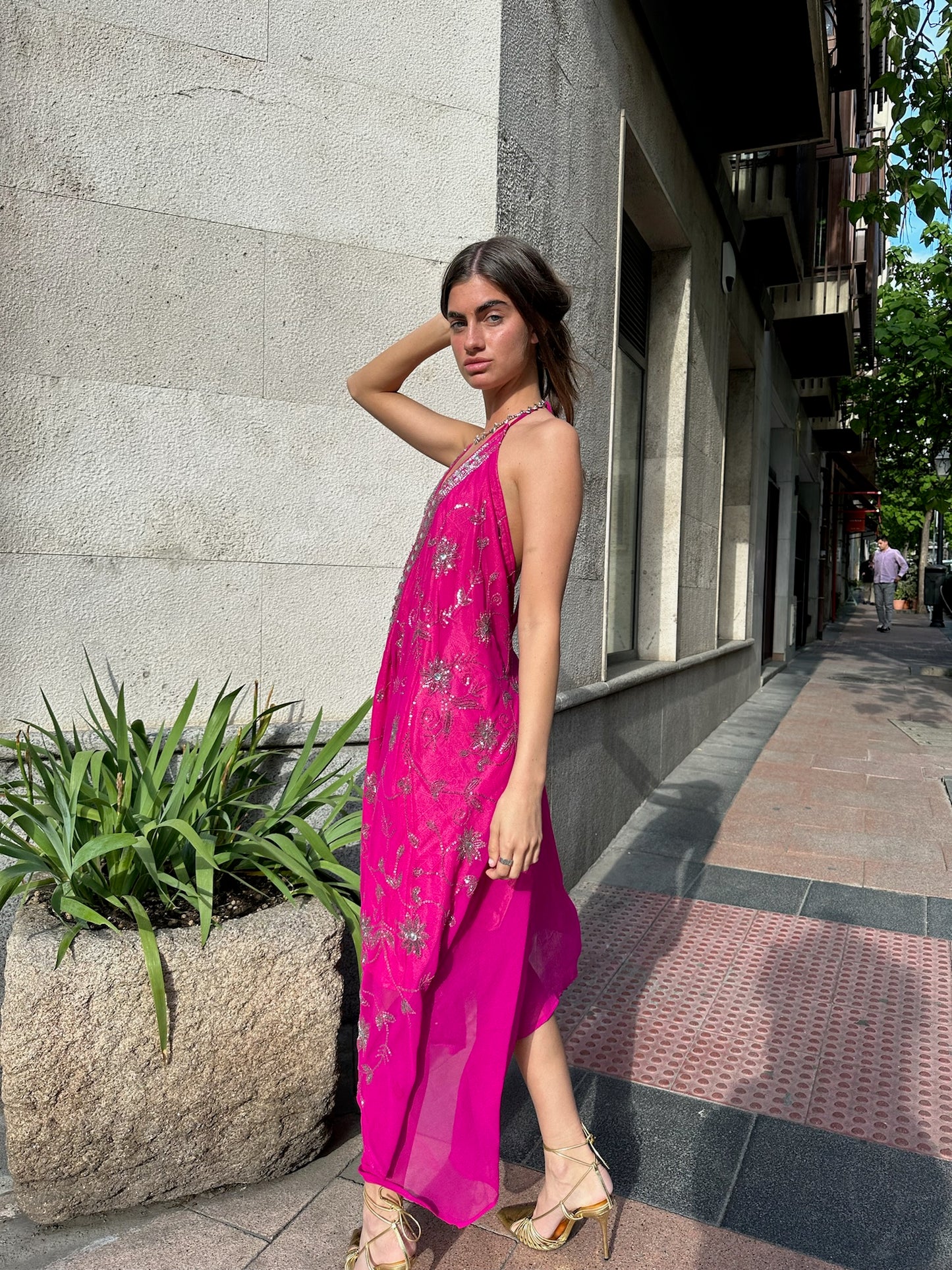 Vestido joya rosa