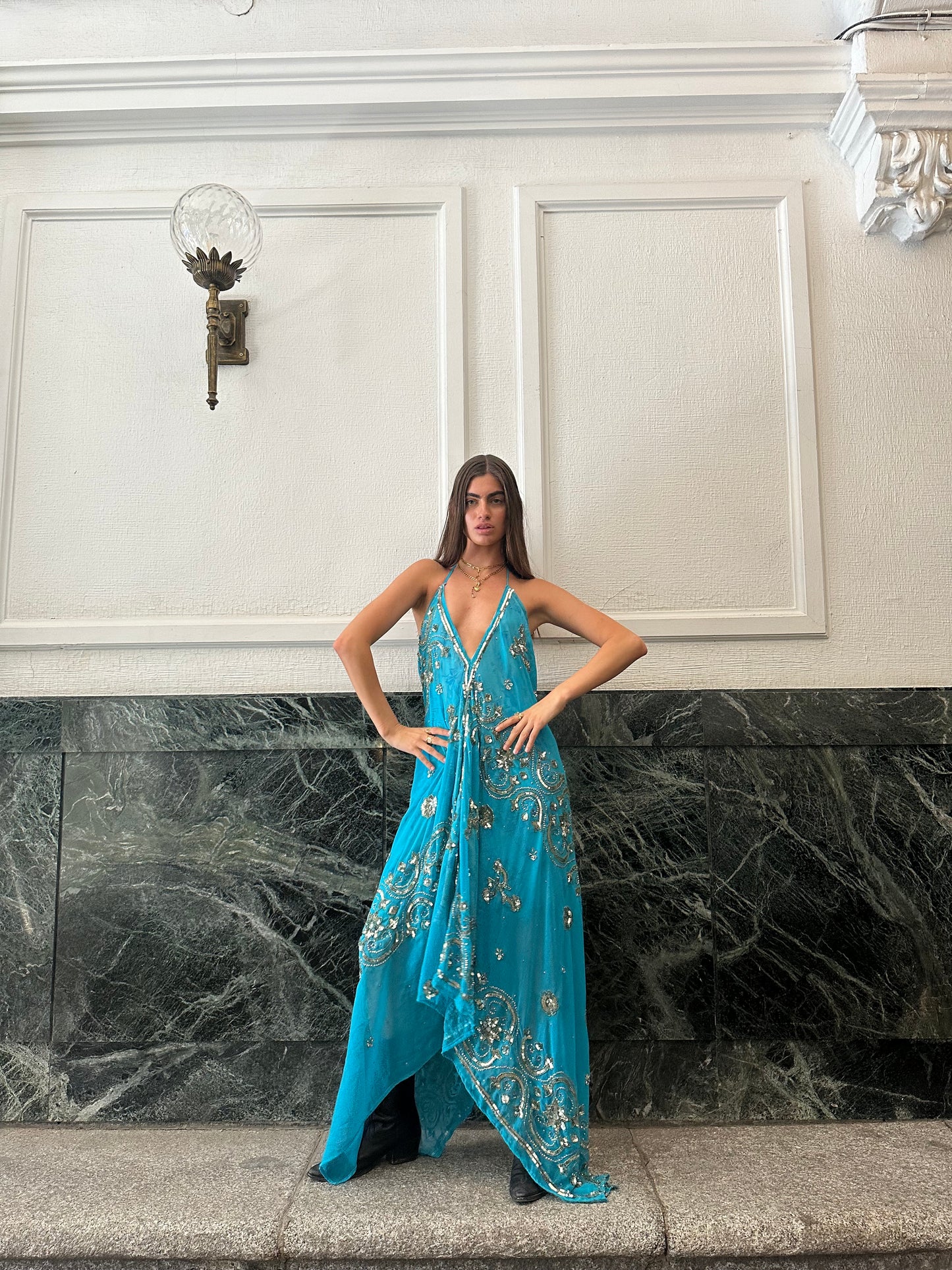 Vestido joya azul