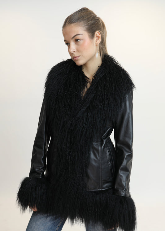 Abrigo AFGANO negro noche