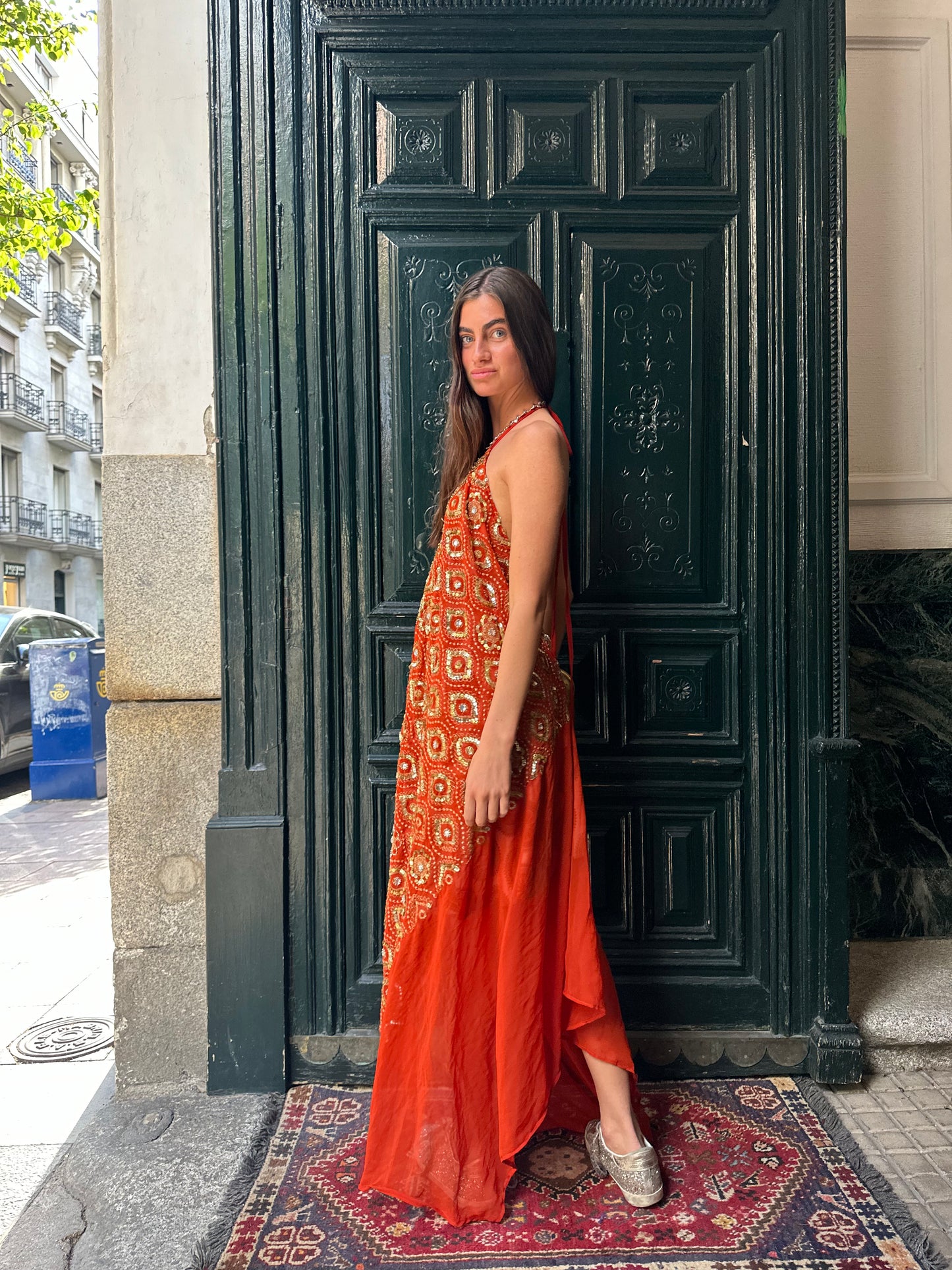 Vestido joya naranja