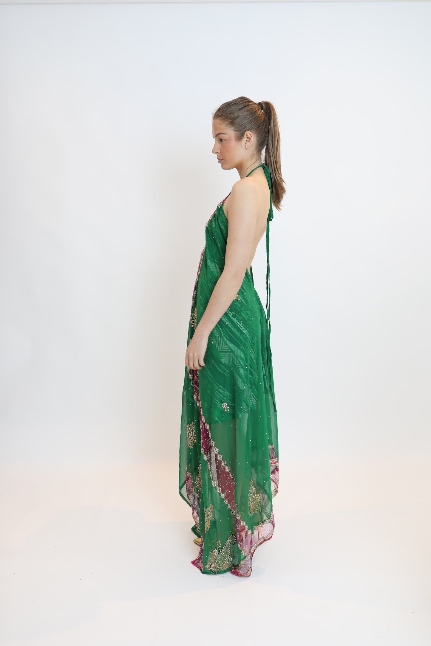 Vestido joya verde 100