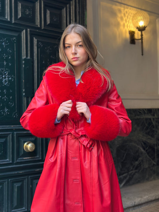 Limited edition red vegan coat