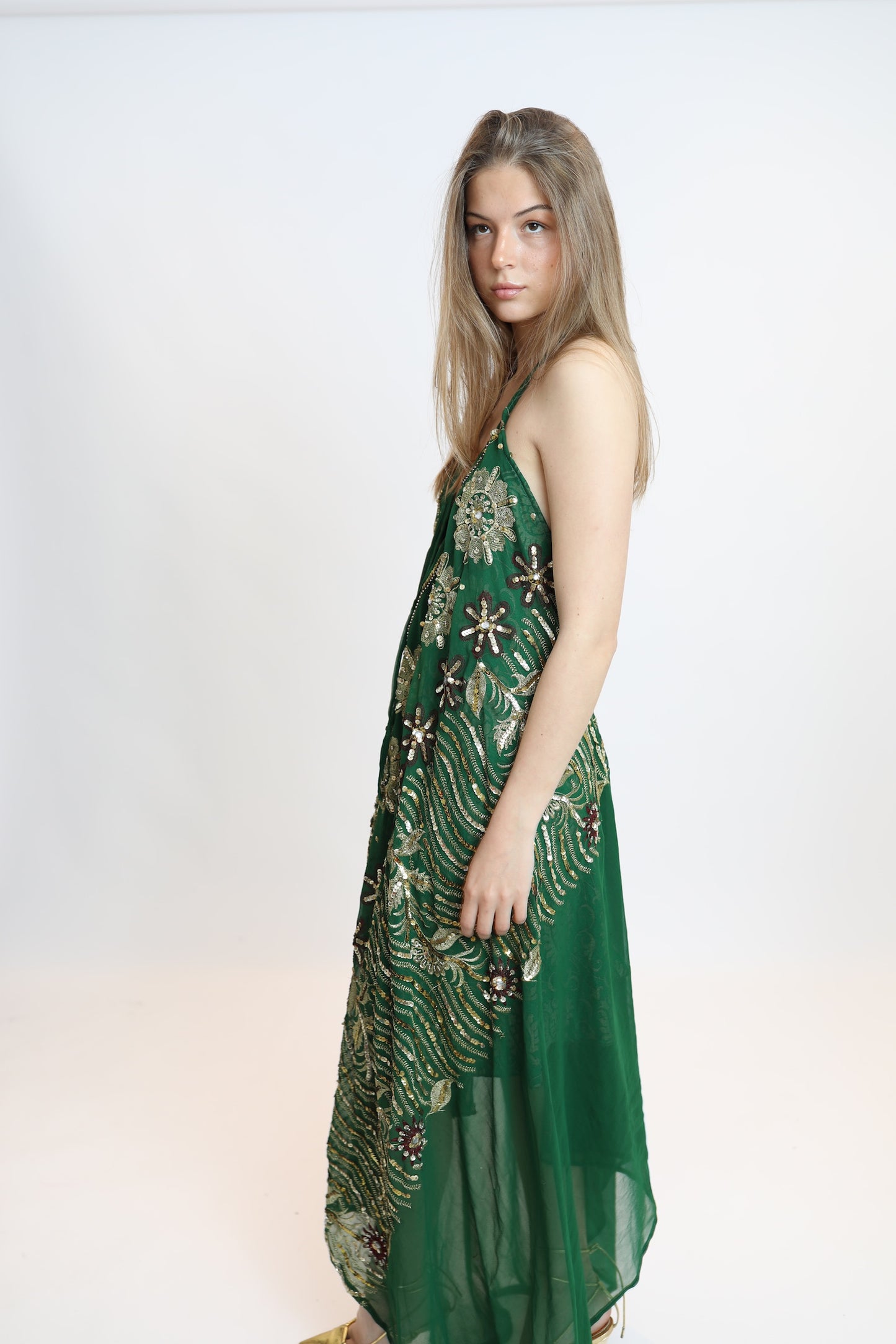 Vestido joya verde 247