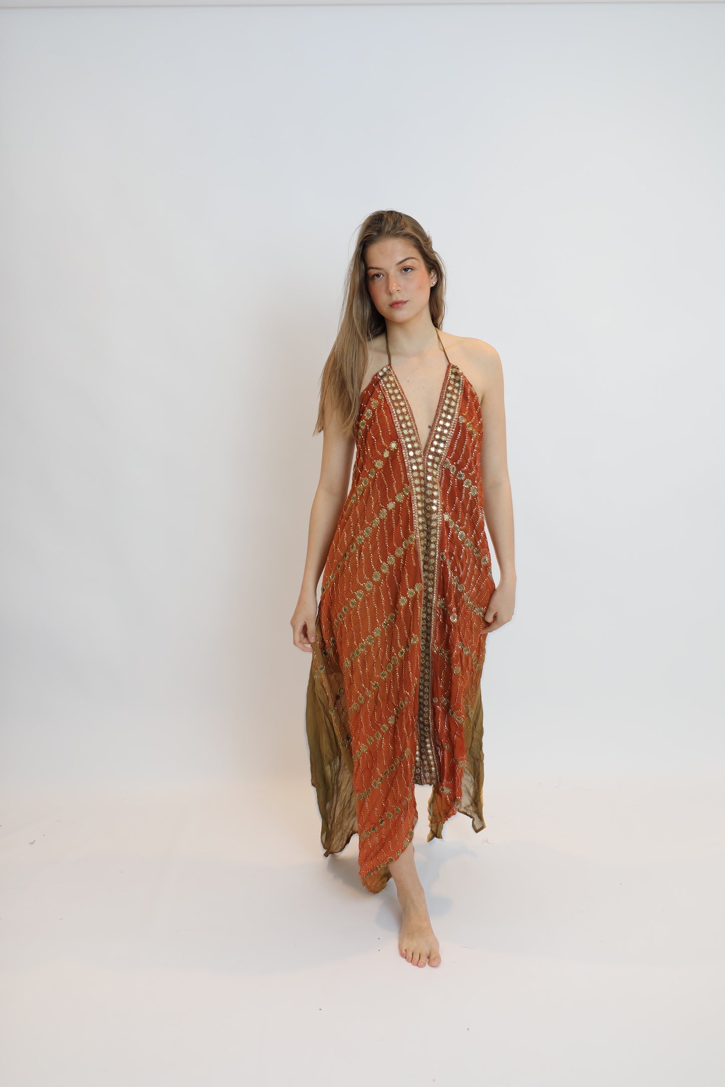 Vestido joya naranja 157