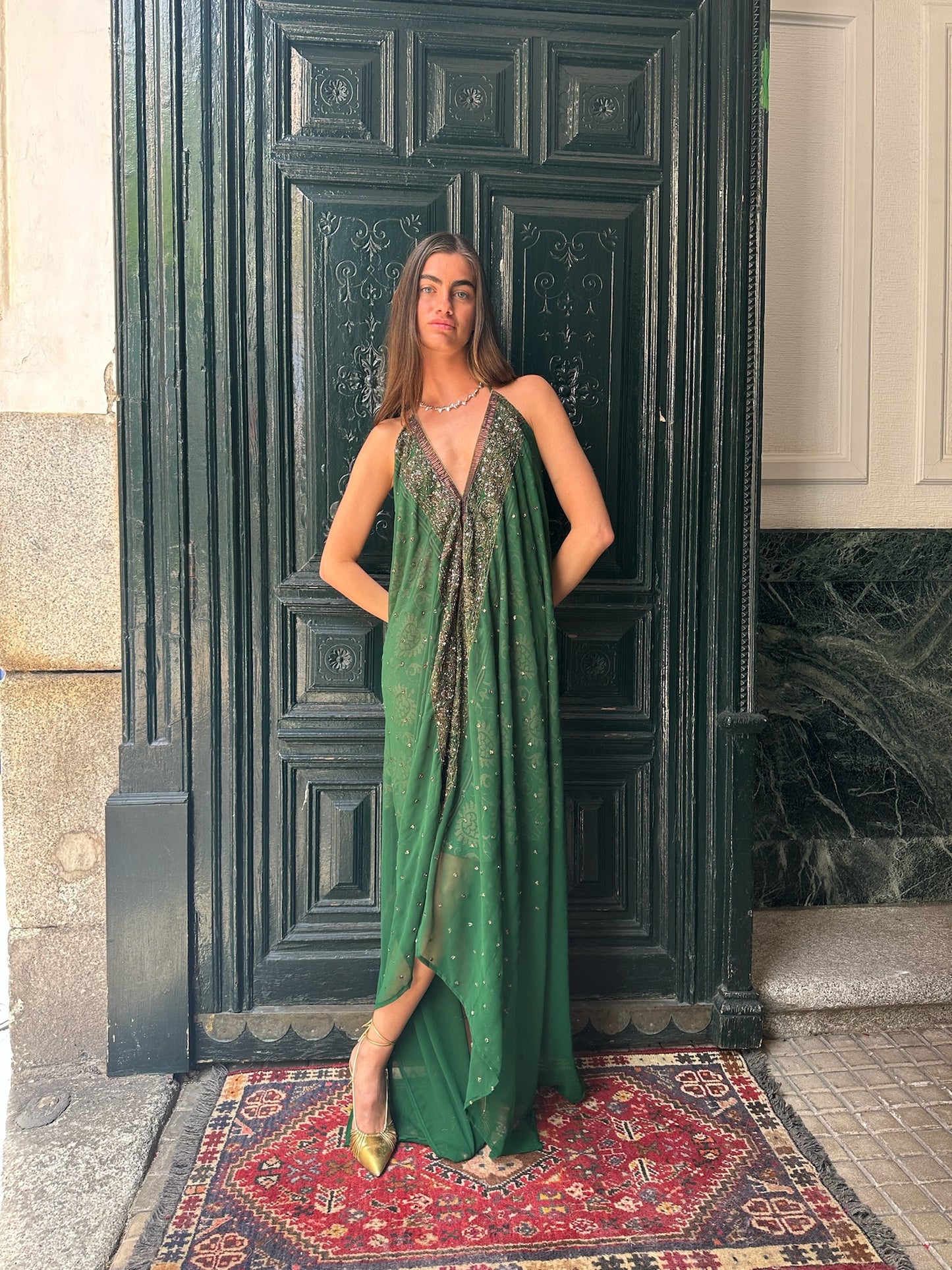 Vestido joya verde