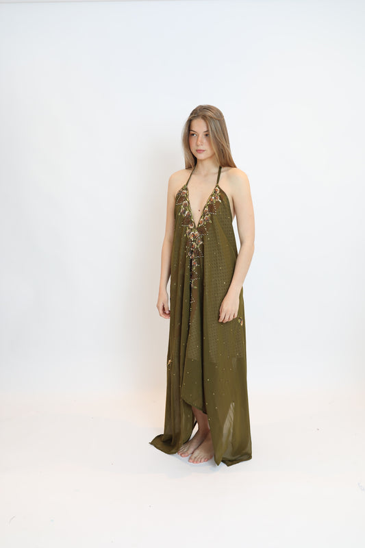 Vestido joya marrón 025