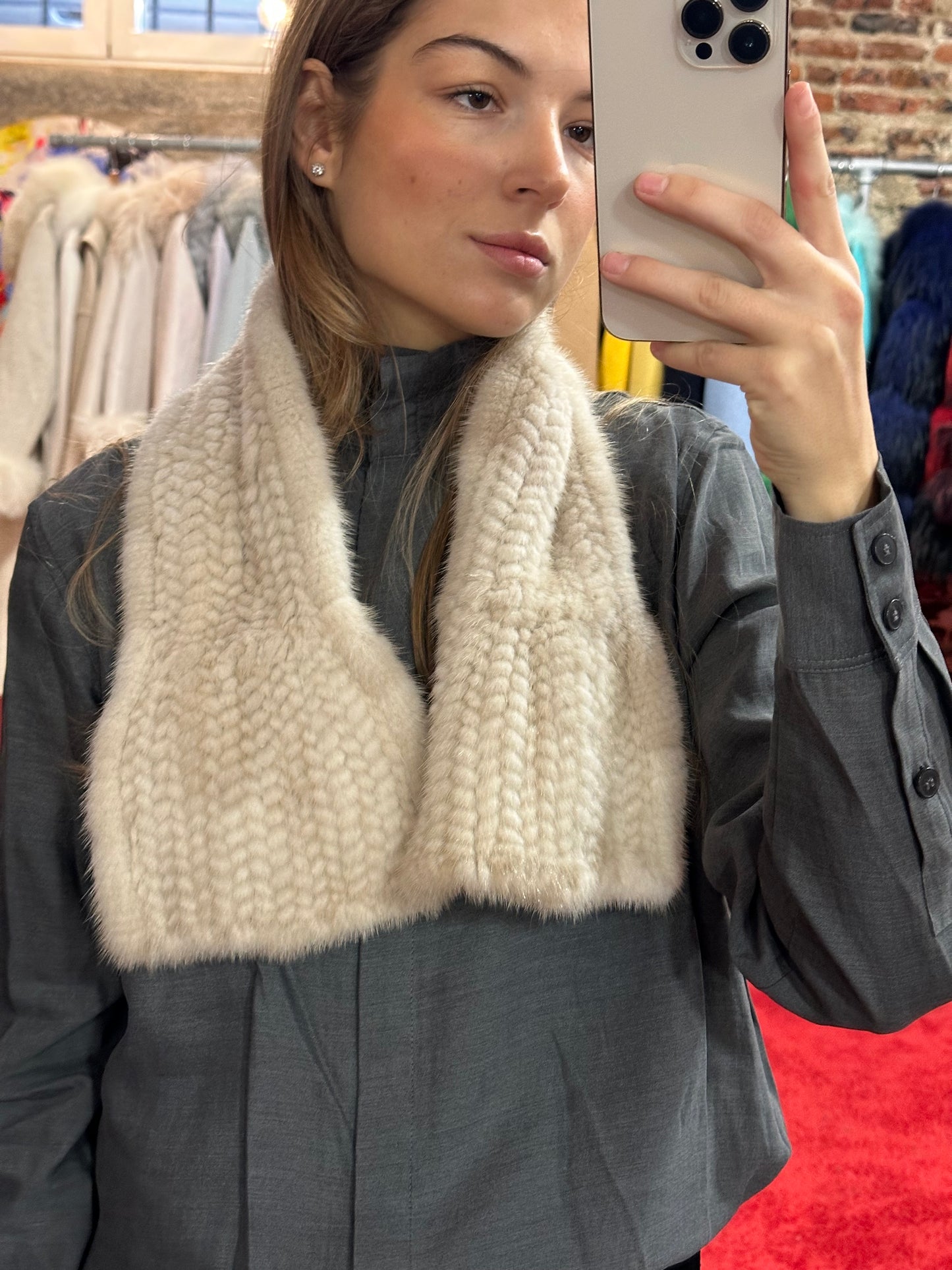 Mini cuello de visón (blanco)