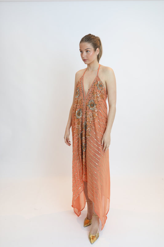 Vestido joya naranja 081