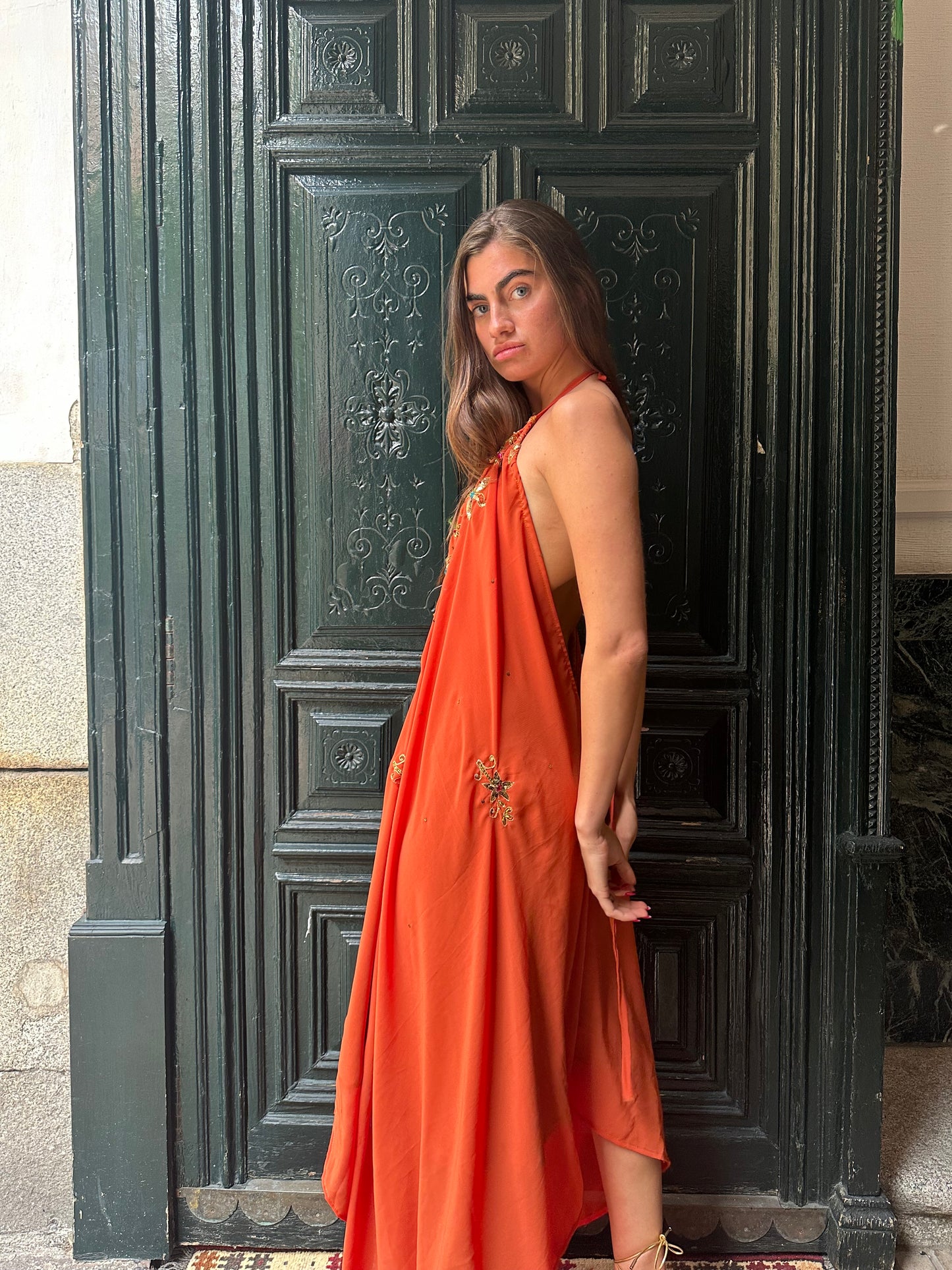 Vestido joya naranja