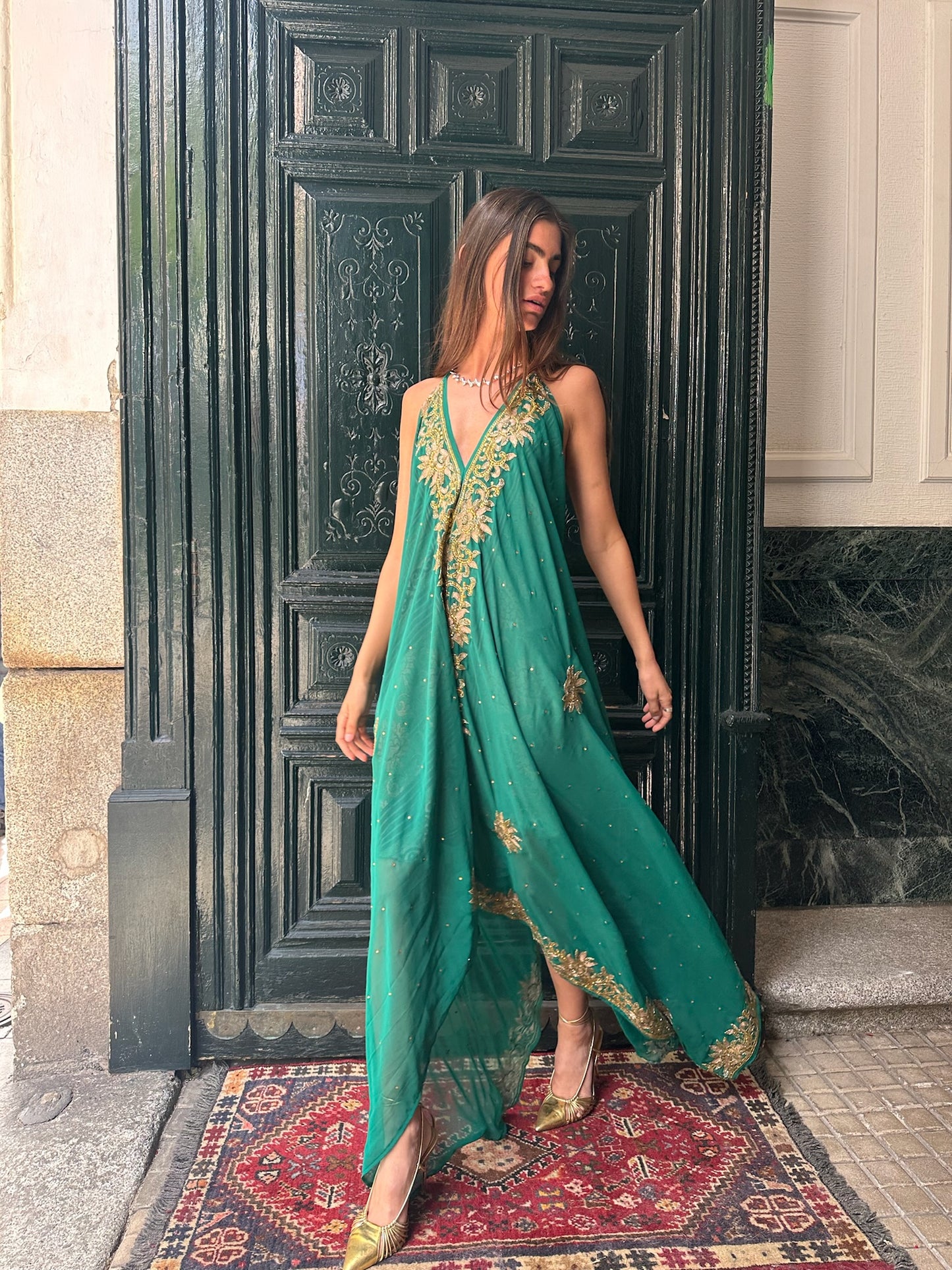 Vestido joya verde