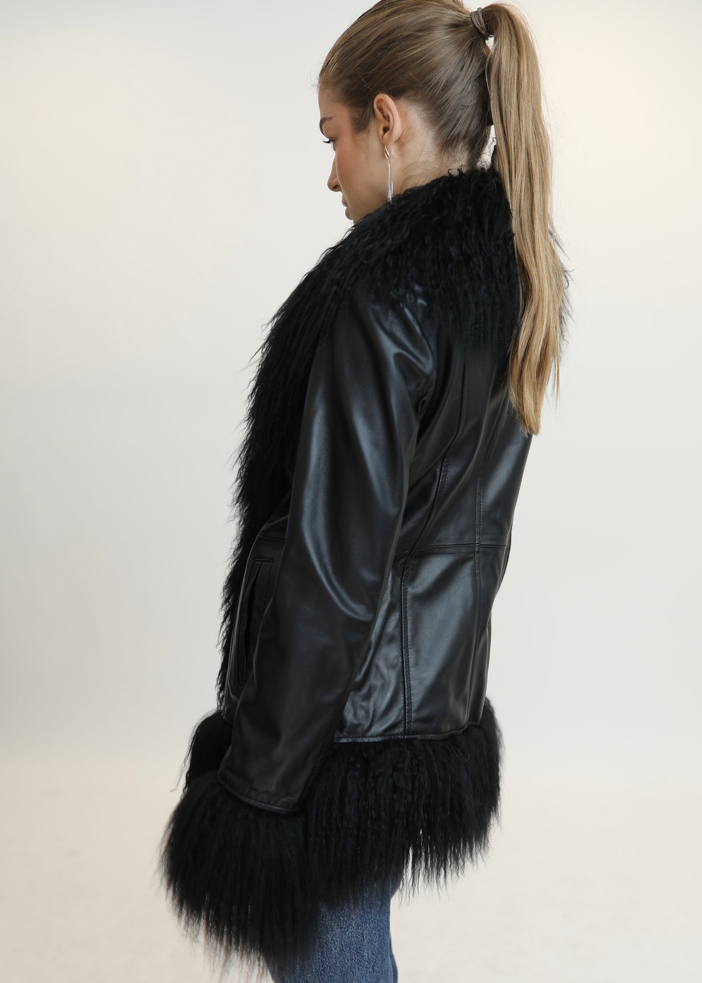 Abrigo AFGANO negro noche