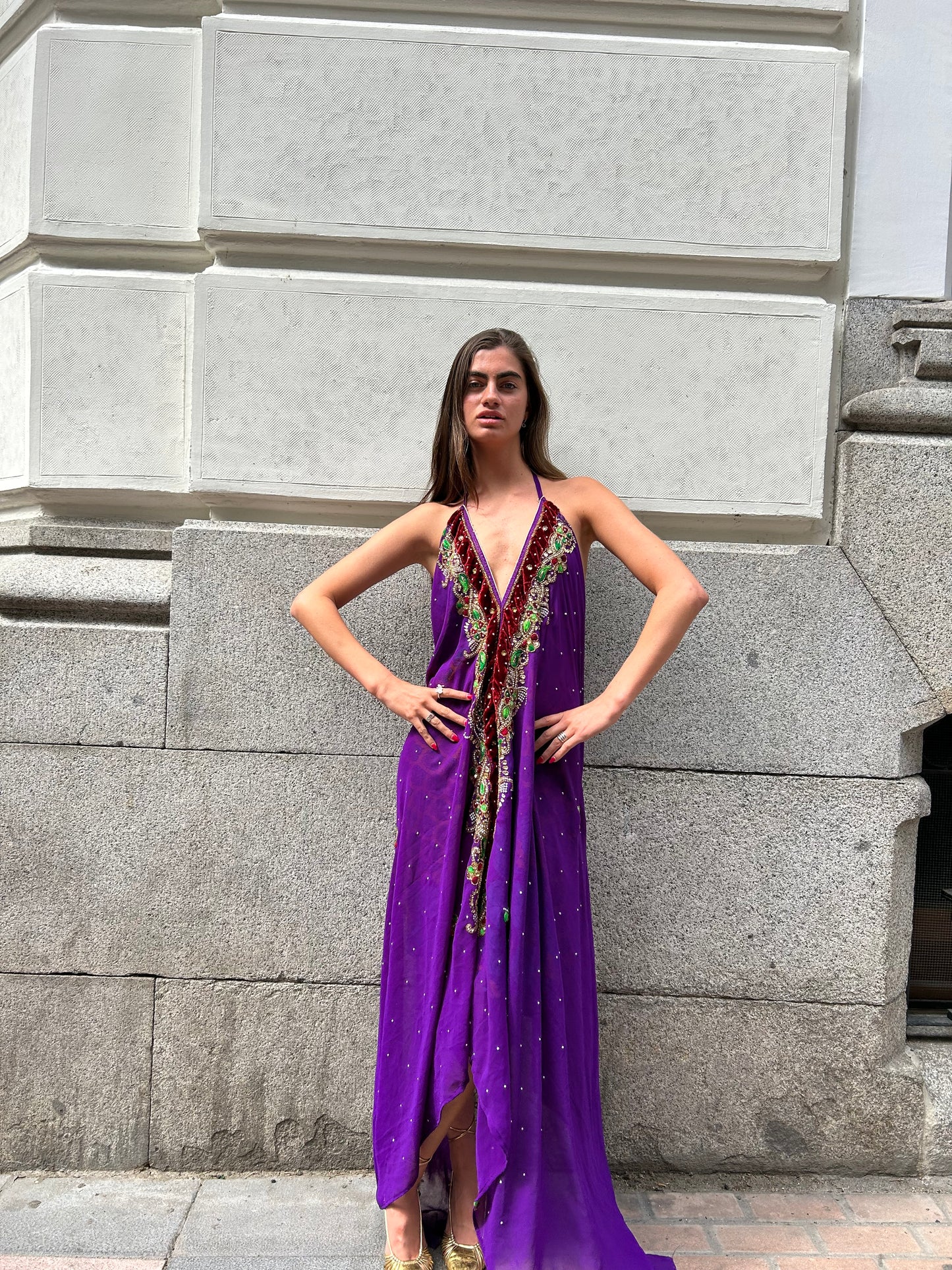 Vestido joya morado