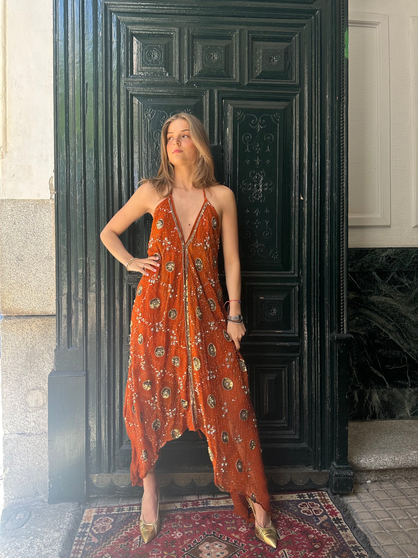 Vestido joya naranja