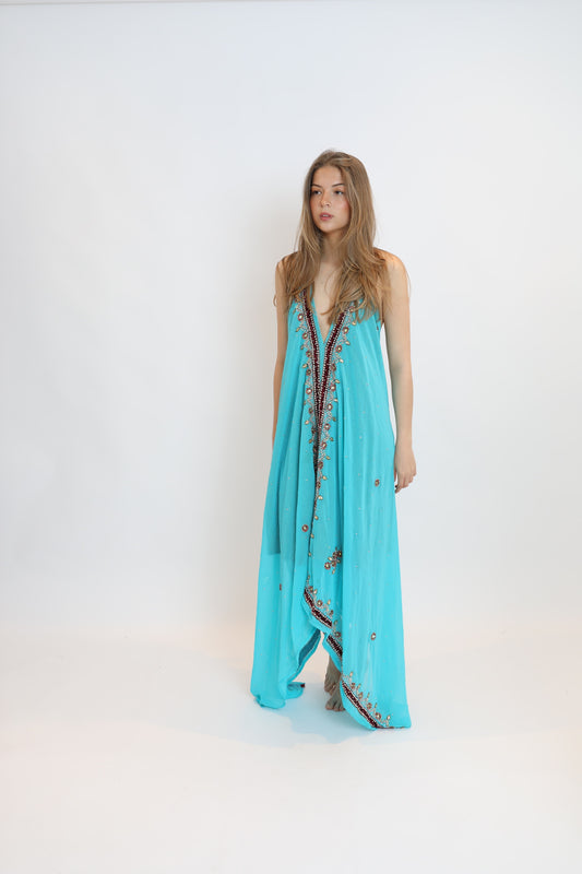 Vestido joya azul 050
