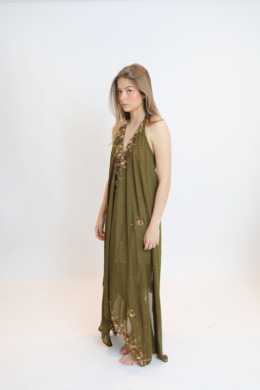 Vestido joya verde 004