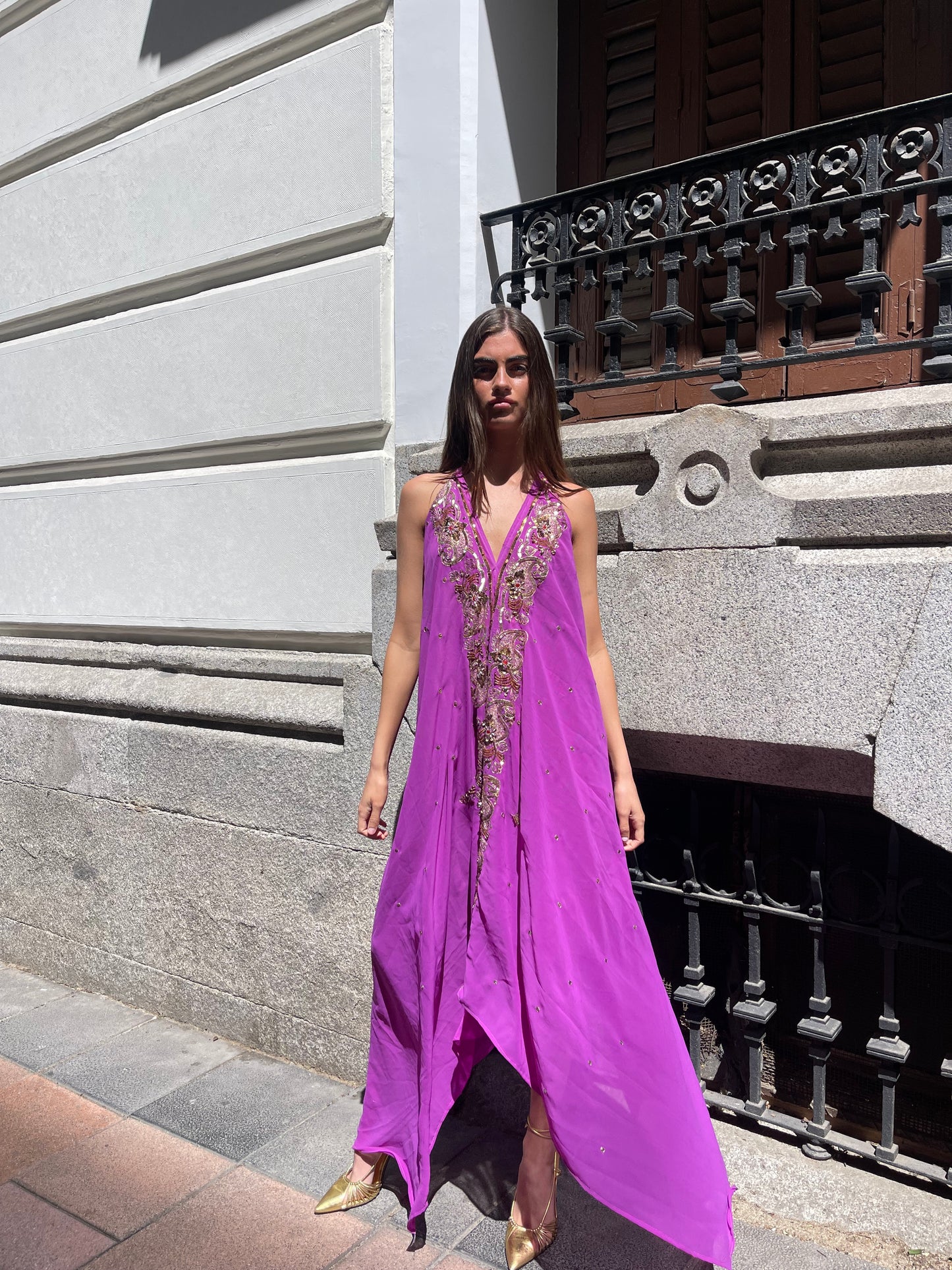 Vestido joya morado