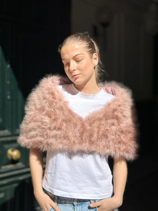 Estola libélula rosa palo